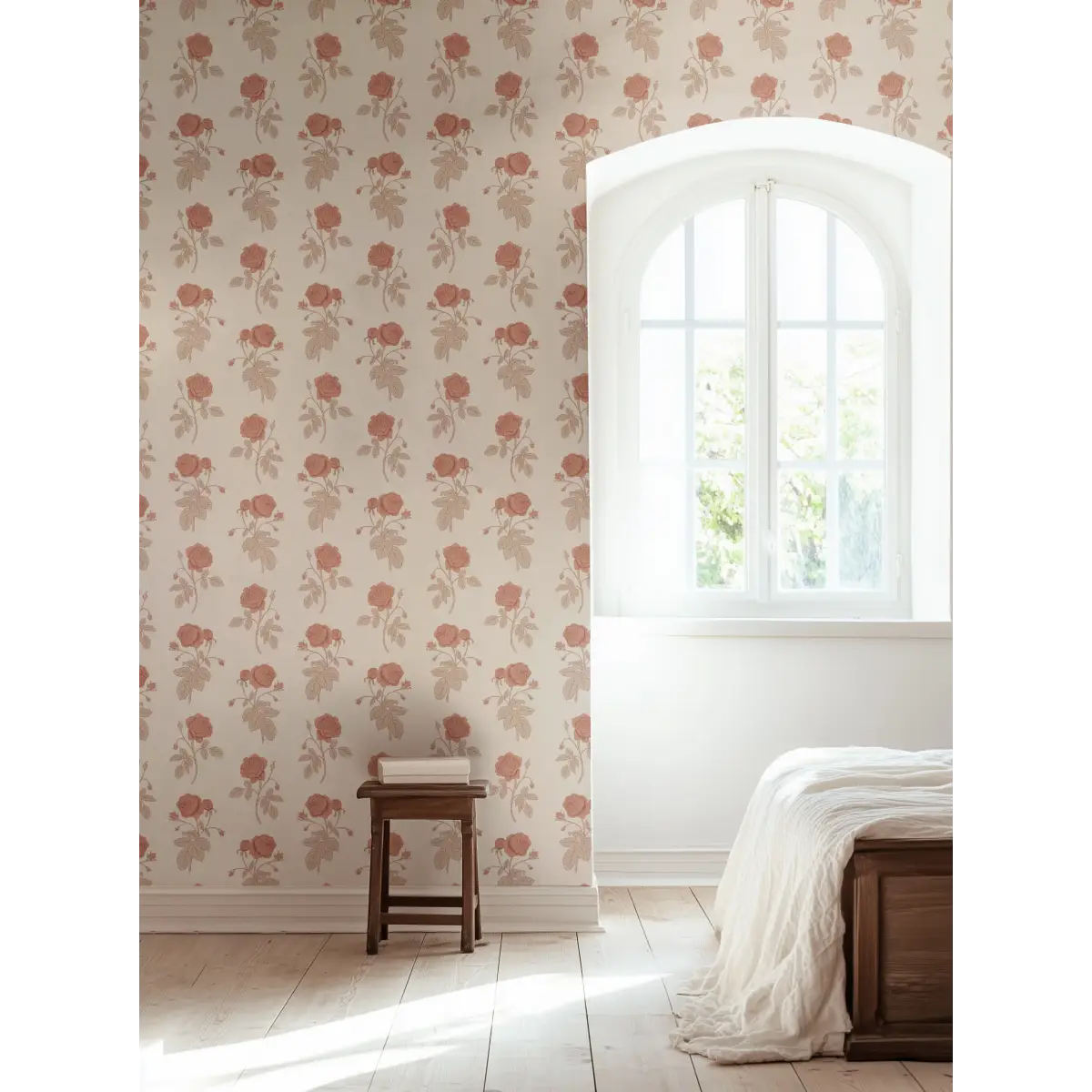 Rosalie Wallpaper - Rose Line Drawings - by Brittany Polatis Design - Loomwell Home Goods