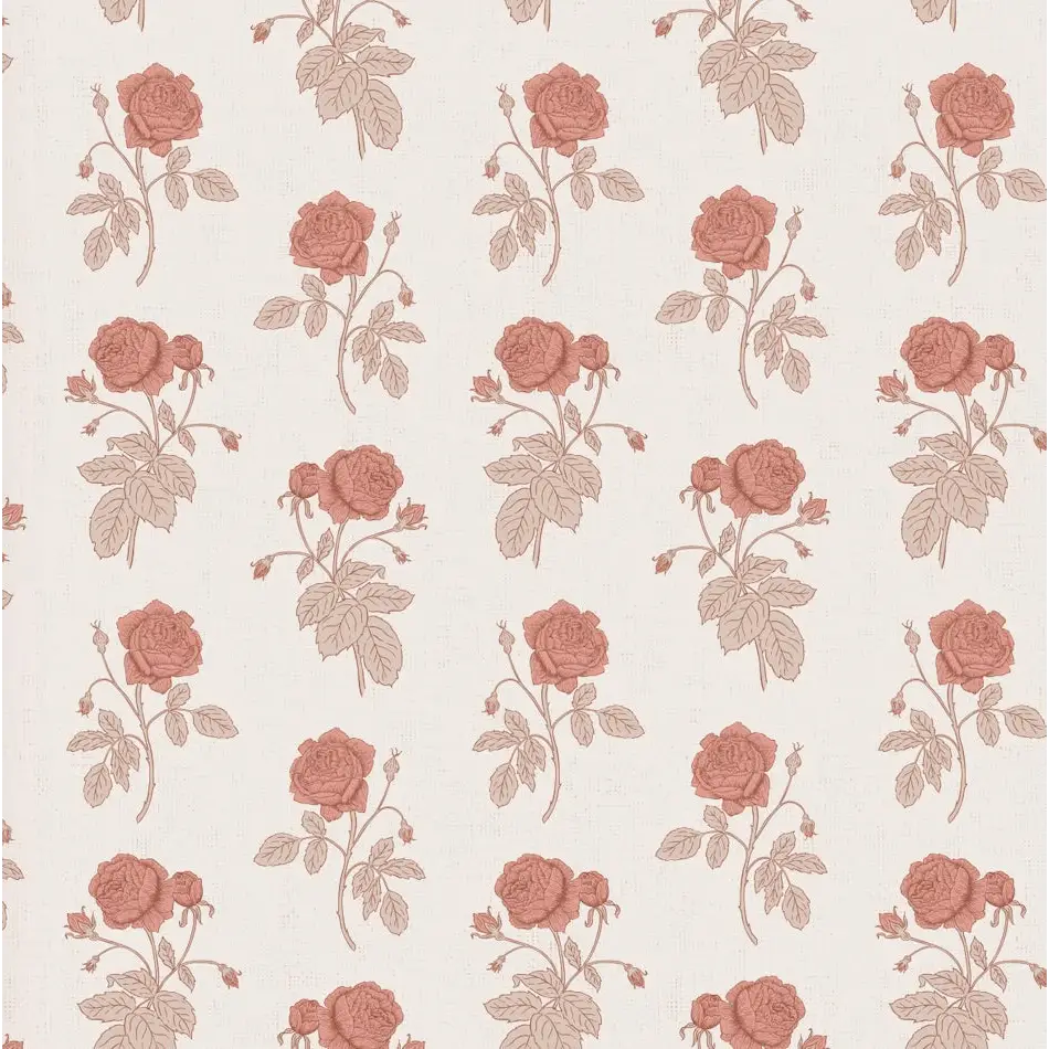 Rosalie Wallpaper - Rose Line Drawings - by Brittany Polatis Design - Sample 1 foot by 1 foot / Beige - Loomwell Home