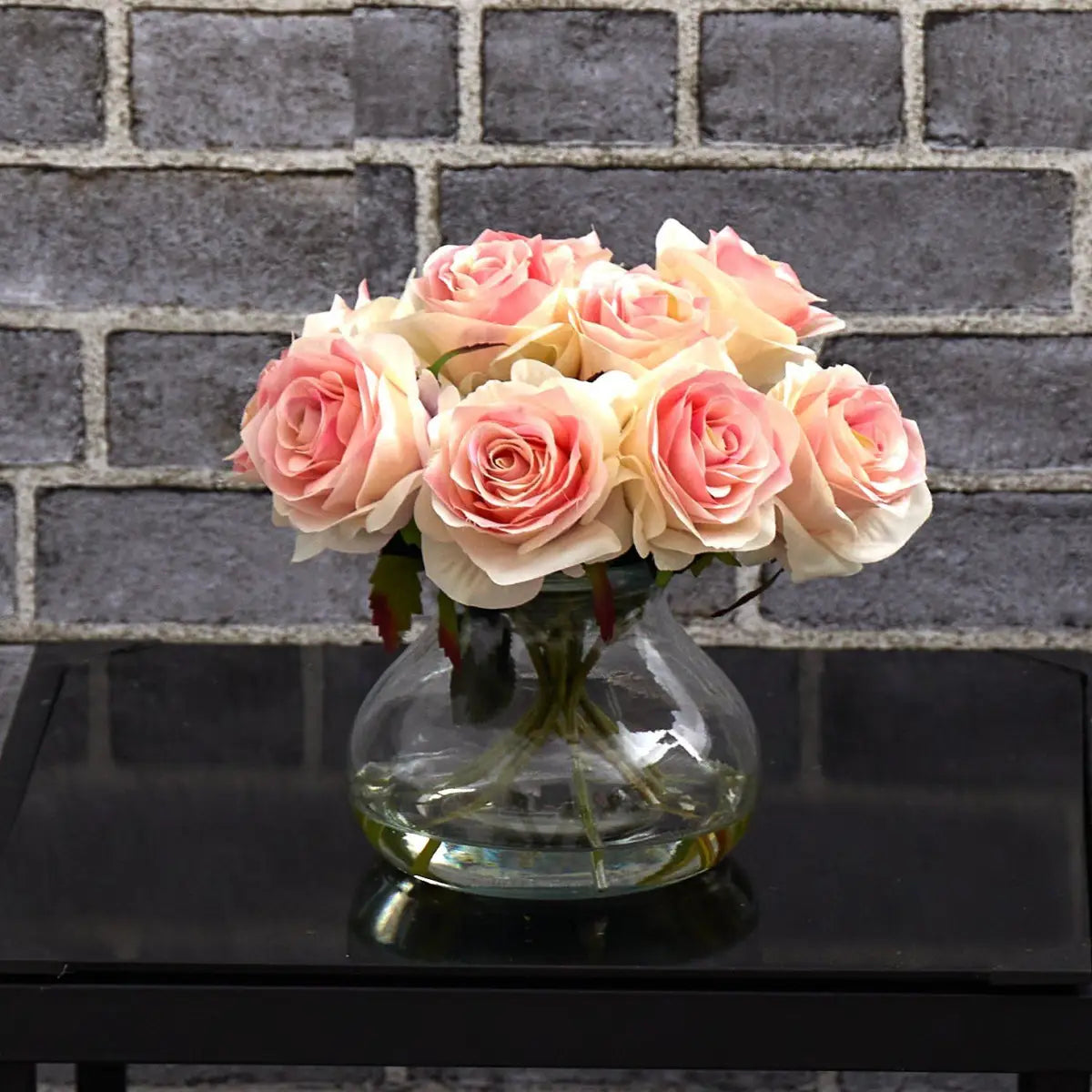 Rose Arrangement w/Vase - Nearly Natural