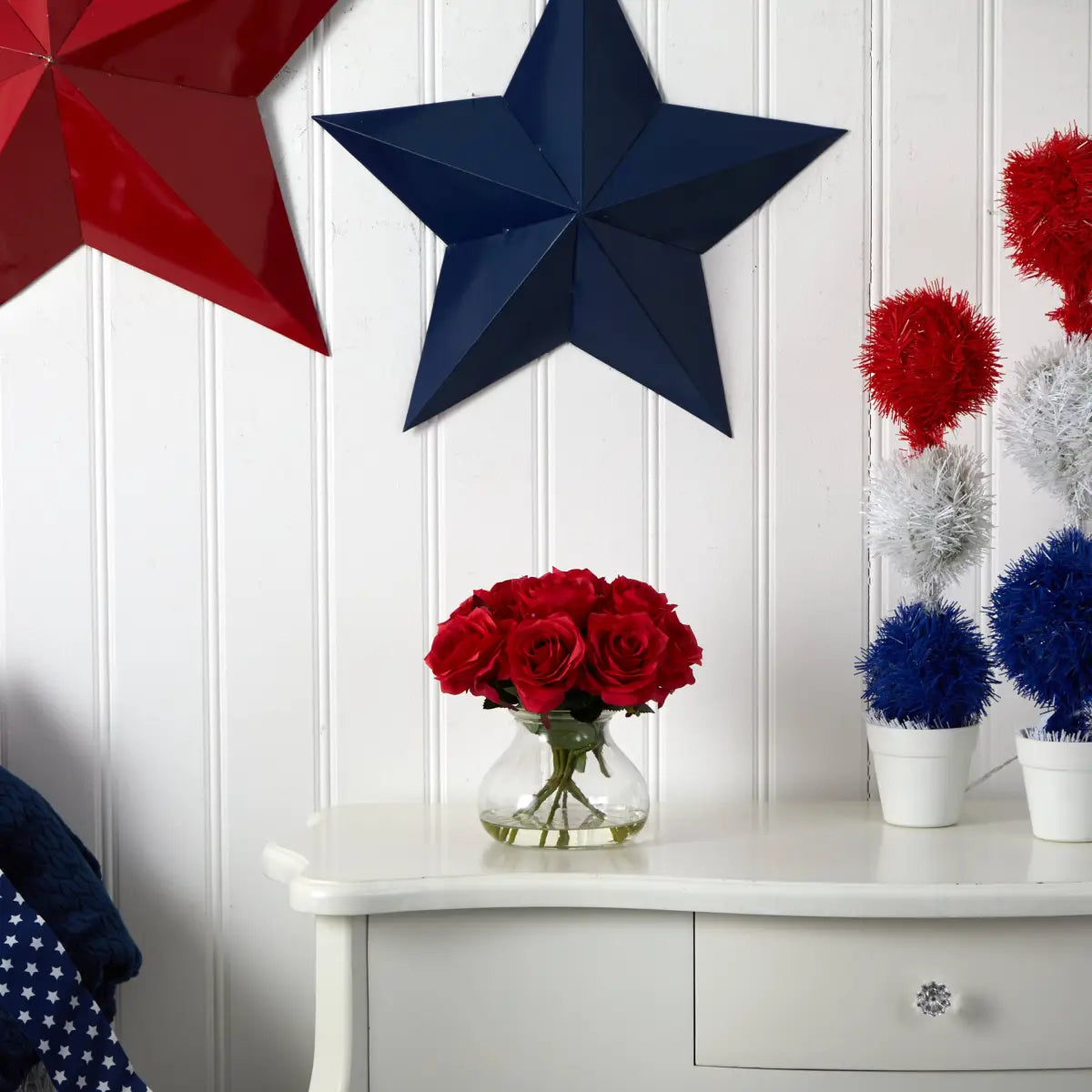 Rose Arrangement w/Vase - Nearly Natural