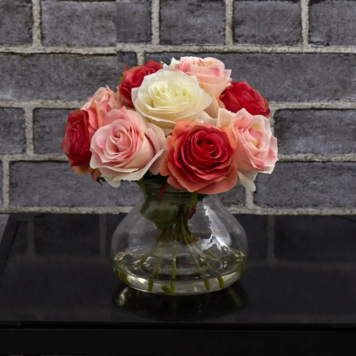 Rose Arrangement w/Vase - Nearly Natural