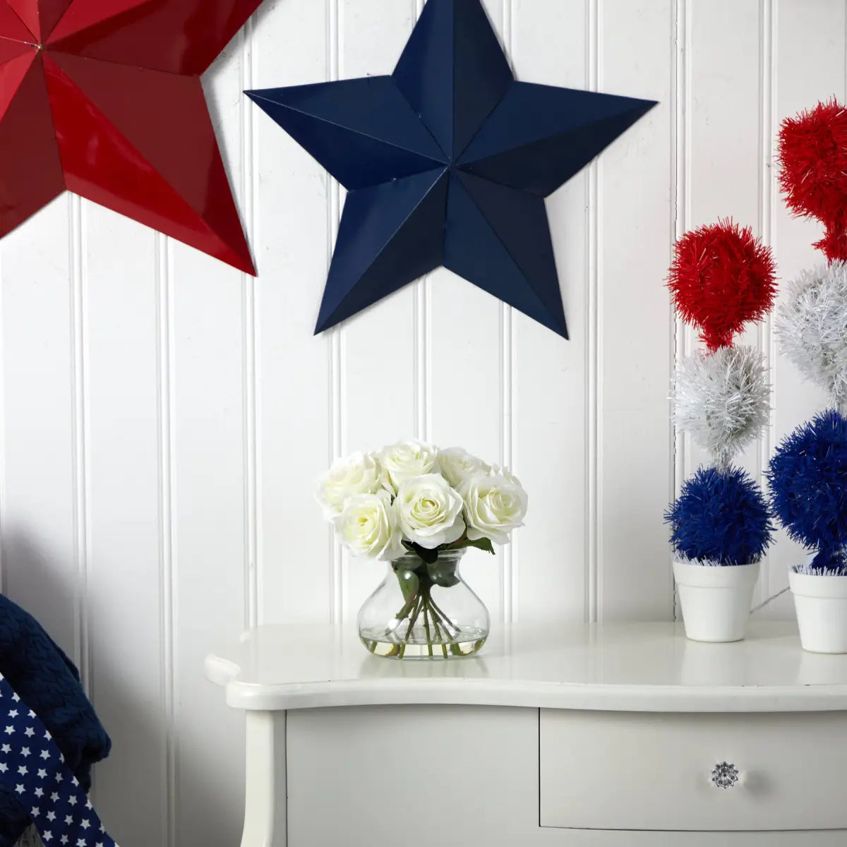 Rose Arrangement w/Vase - Nearly Natural