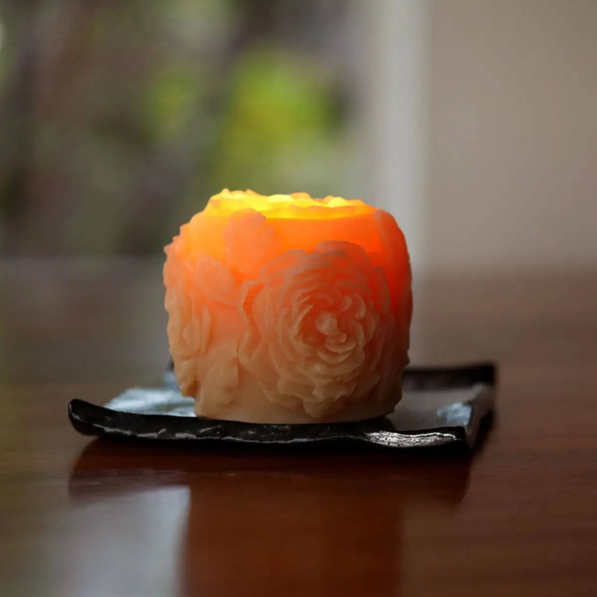 Rose Pillar Candle – Beeswax - Big Dipper Wax Works