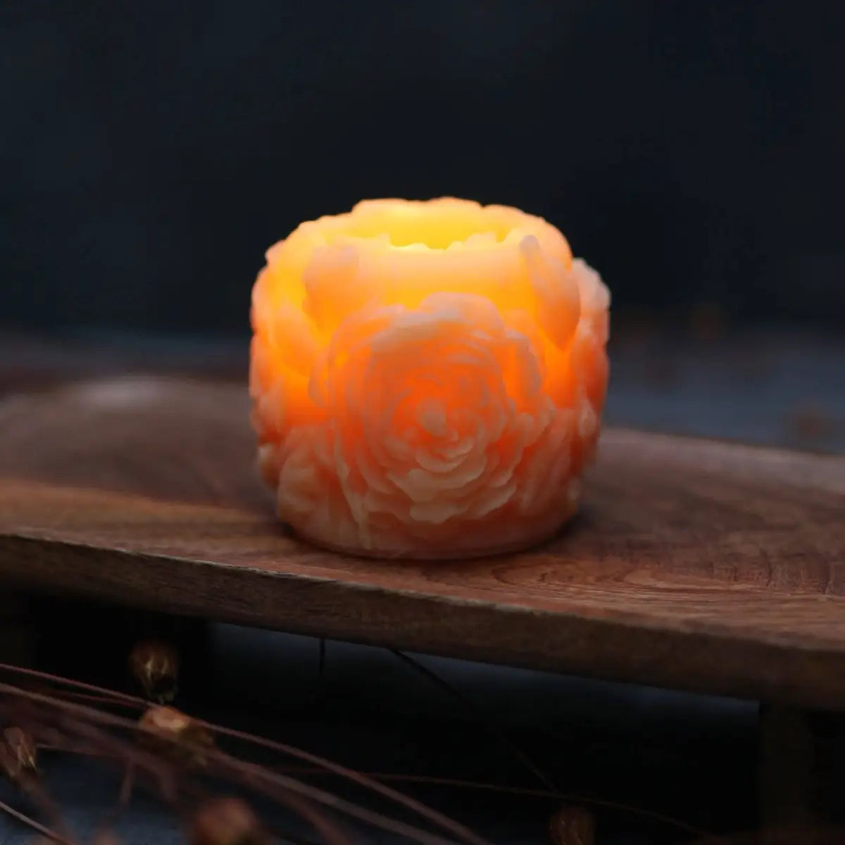 Rose Pillar Candle – Beeswax - Big Dipper Wax Works