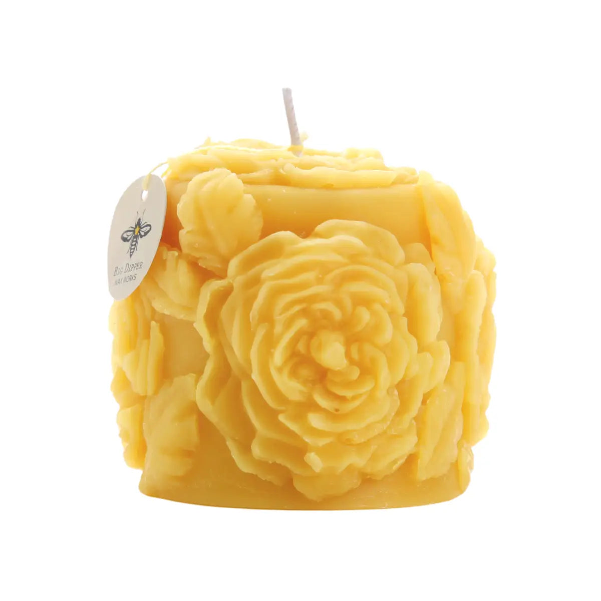 Rose Pillar Candle – Beeswax - Big Dipper Wax Works