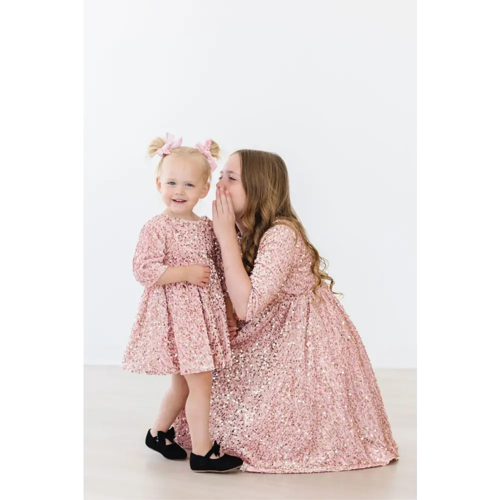 Rose Gold Velvet Sequin Dress - Mila & Rose ®