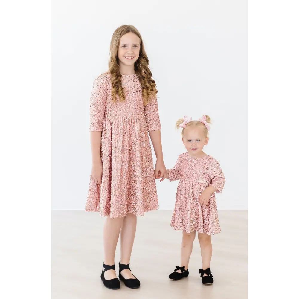 Rose Gold Velvet Sequin Dress - Mila & Rose ®