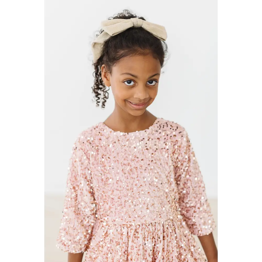 Rose Gold Velvet Sequin Dress - Mila & Rose ®