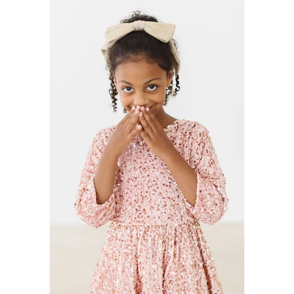 Rose Gold Velvet Sequin Dress - Mila & Rose ®