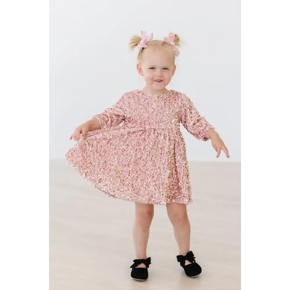 Rose Gold Velvet Sequin Dress - Mila & Rose ®