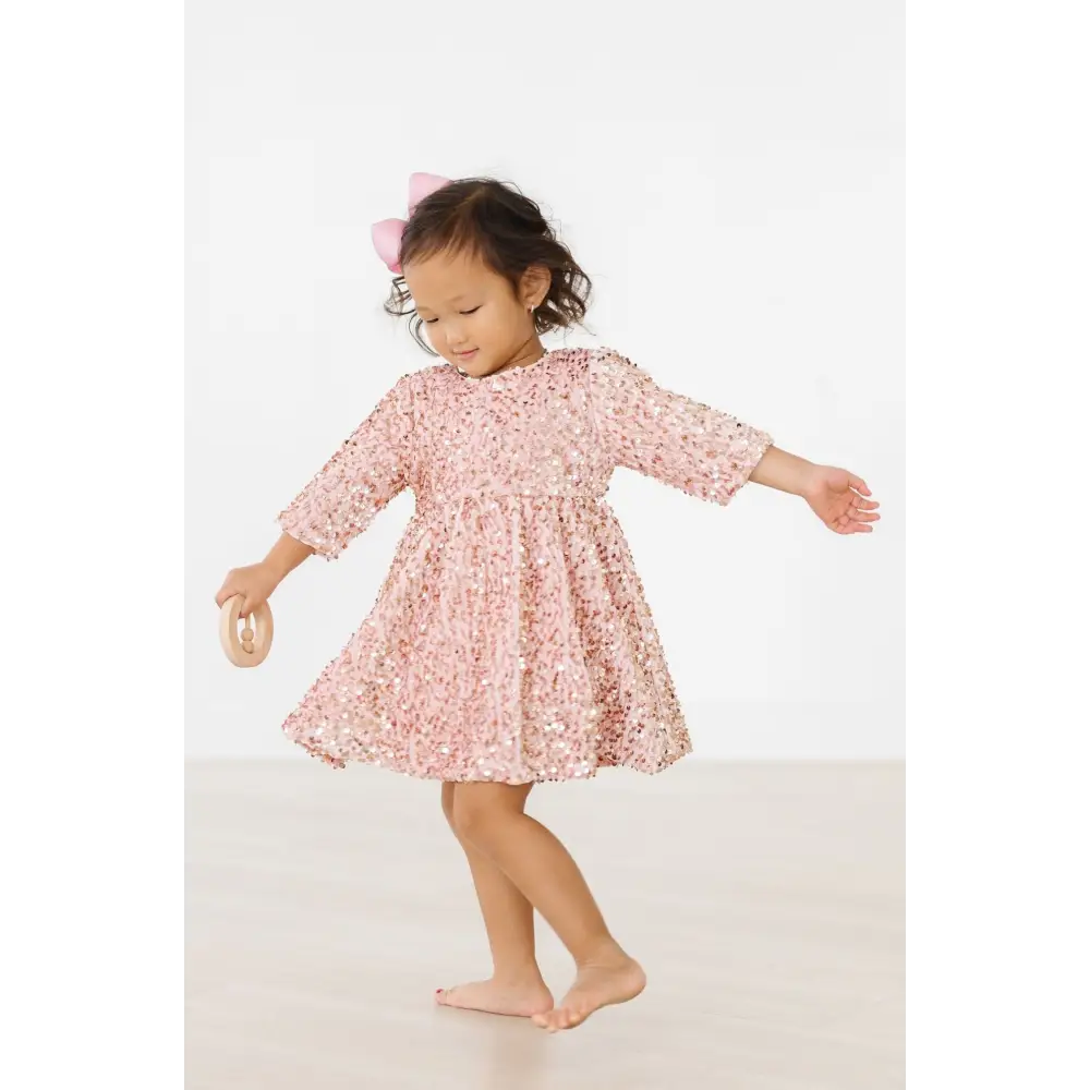 Rose Gold Velvet Sequin Dress - Mila & Rose ®