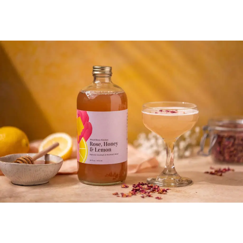 Rose Honey Lemon Cocktail Mocktail Mixer - Wood Stove Kitchen