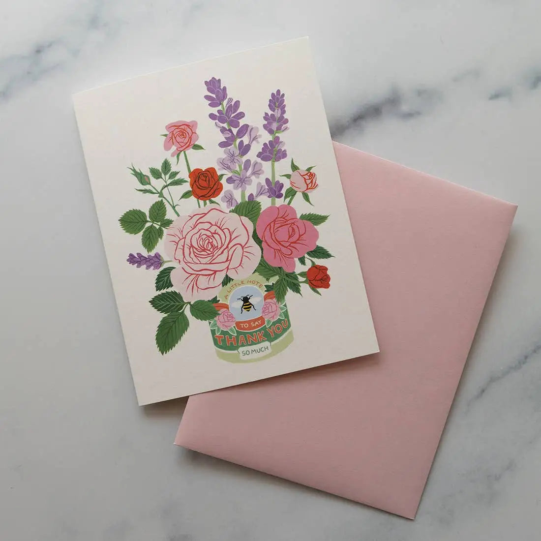 ROSE & LAVENDER Thank You Card - Botanica Paper Co.