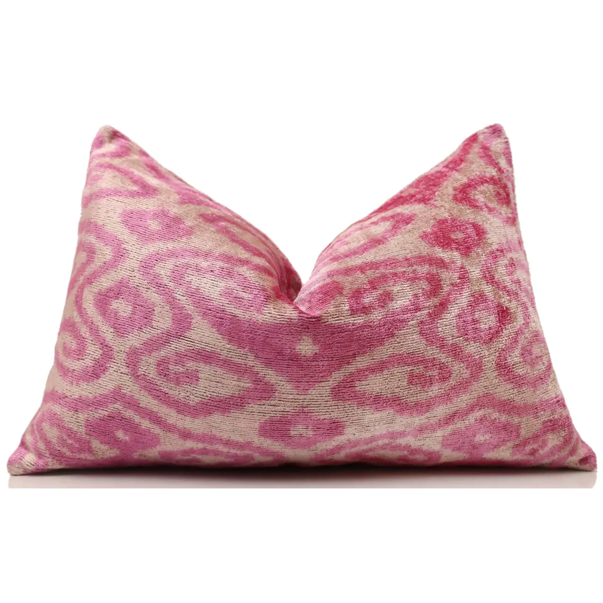 Rose Silk Velvet Pillow - 16x24 - Handmade Luxury Lumbar Cushion - Canvello