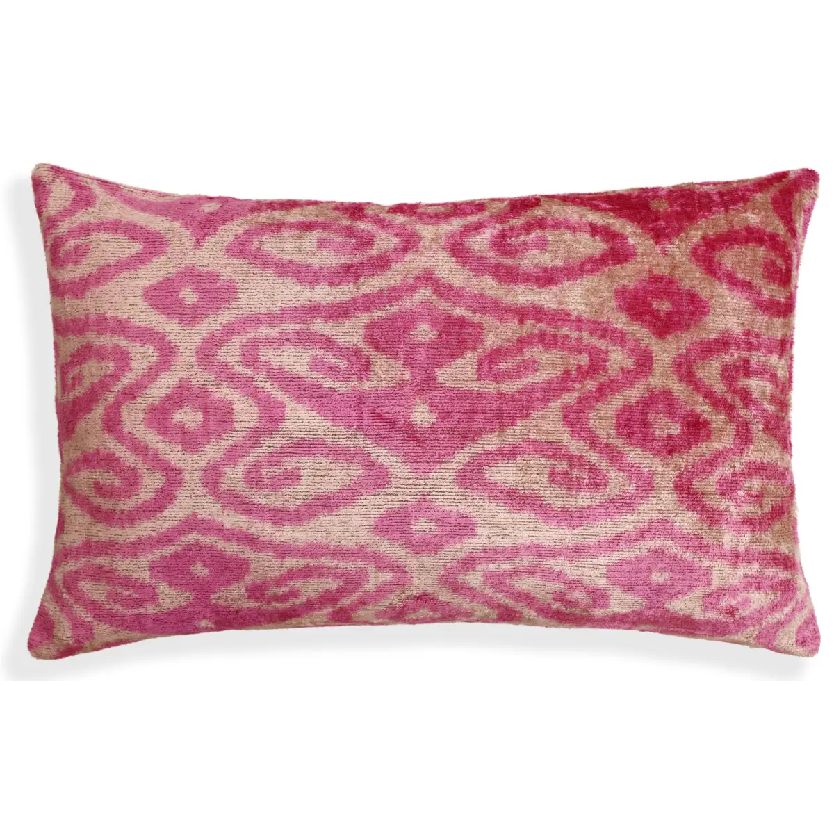 Rose Silk Velvet Pillow - 16x24 - Handmade Luxury Lumbar Cushion - Canvello