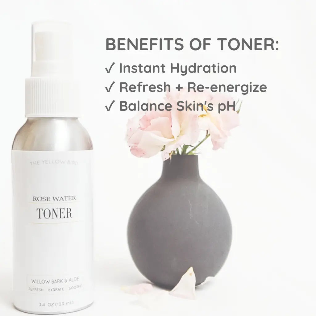 Rose Water Toner Face Mist - Natural - The Yellow Bird