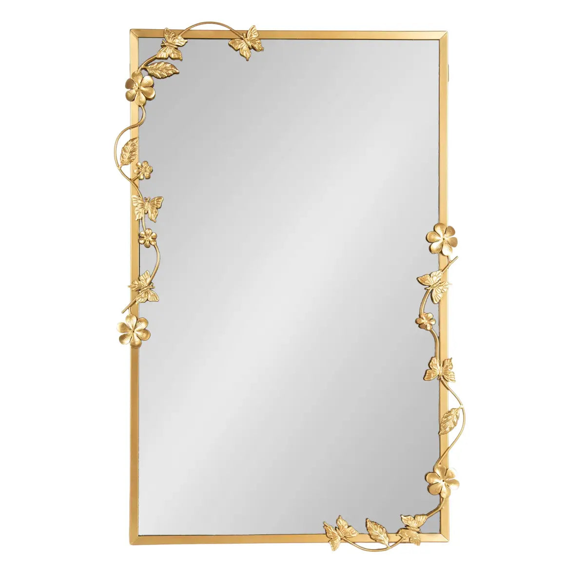 Rosella Floral Rectangular Metal Mirror - kateandlaurel
