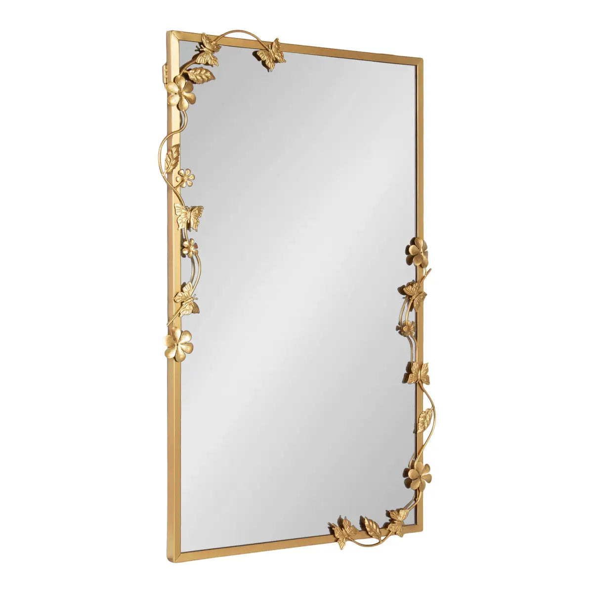 Rosella Floral Rectangular Metal Mirror - kateandlaurel