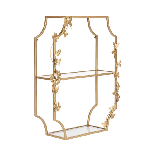 Rosella Floral Tiered Metal Wall Shelf - kateandlaurel