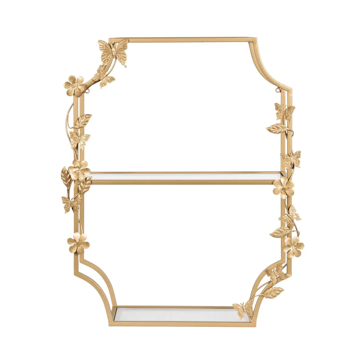 Rosella Floral Tiered Metal Wall Shelf - kateandlaurel