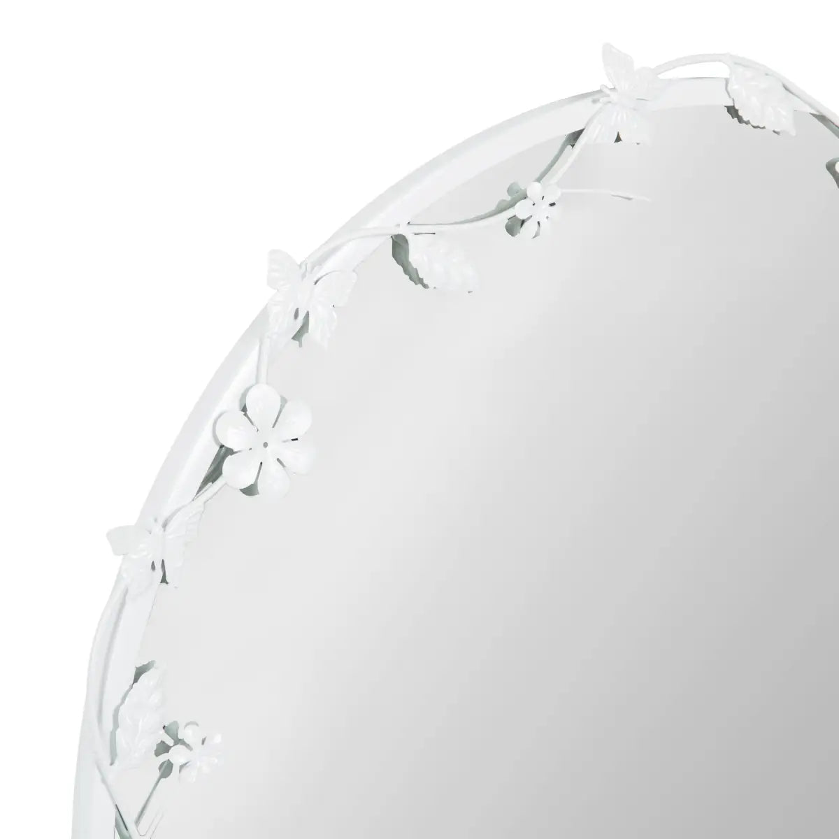 Rosella Floral Round Metal Wall Mirror - kateandlaurel