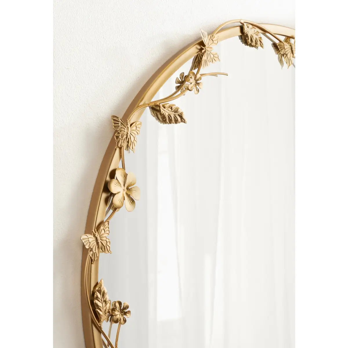 Rosella Floral Round Metal Wall Mirror - kateandlaurel