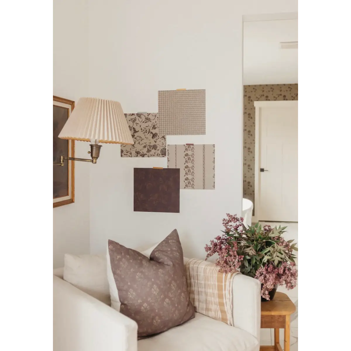 Roselle Stripe Wallpaper - Roses Cottage Stripe - by Safari Natalia x Taddy Mikelaites - Loomwell Home Goods