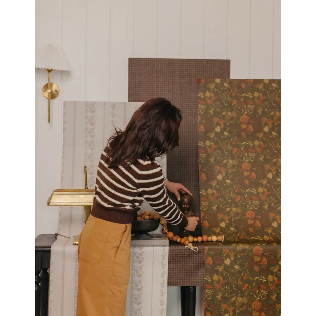 Roselle Stripe Wallpaper - Roses Cottage Stripe - by Safari Natalia x Taddy Mikelaites - Loomwell Home Goods