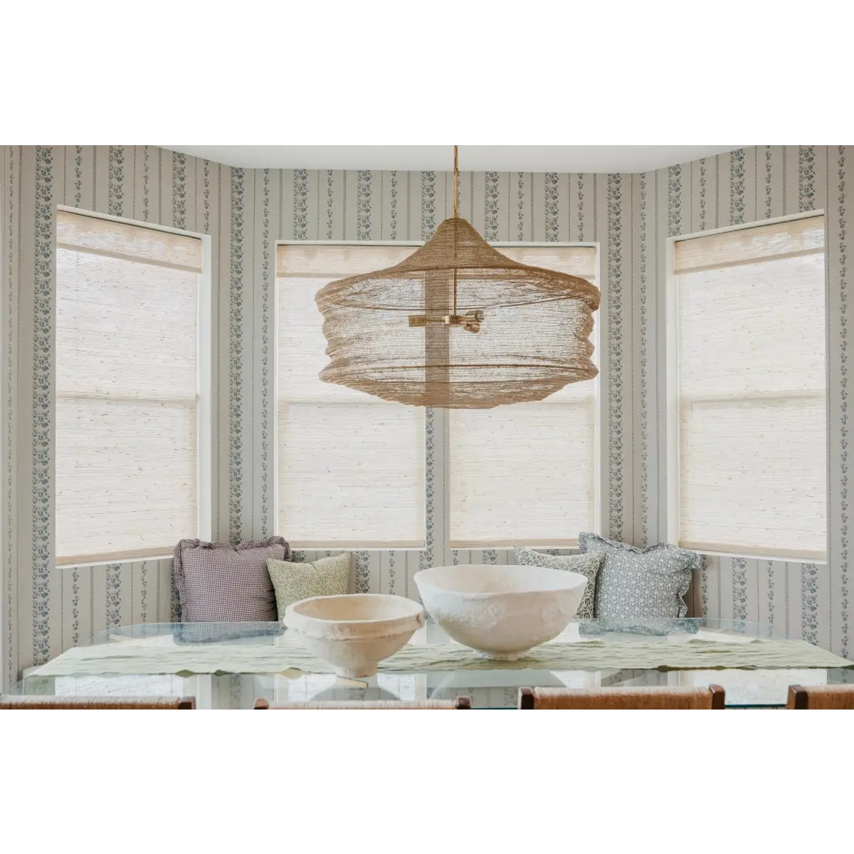 Roselle Stripe Wallpaper - Roses Cottage Stripe - by Safari Natalia x Taddy Mikelaites - Loomwell Home Goods
