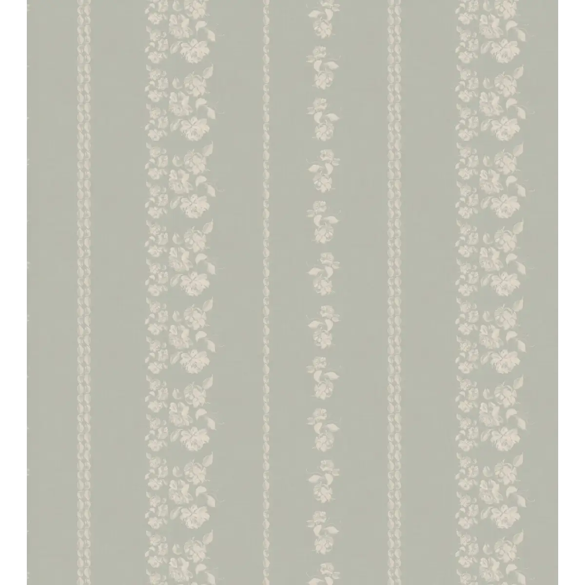 Roselle Stripe Wallpaper - Roses Cottage Stripe - by Safari Natalia x Taddy Mikelaites - Sample 1 foot by 1 foot / Sky