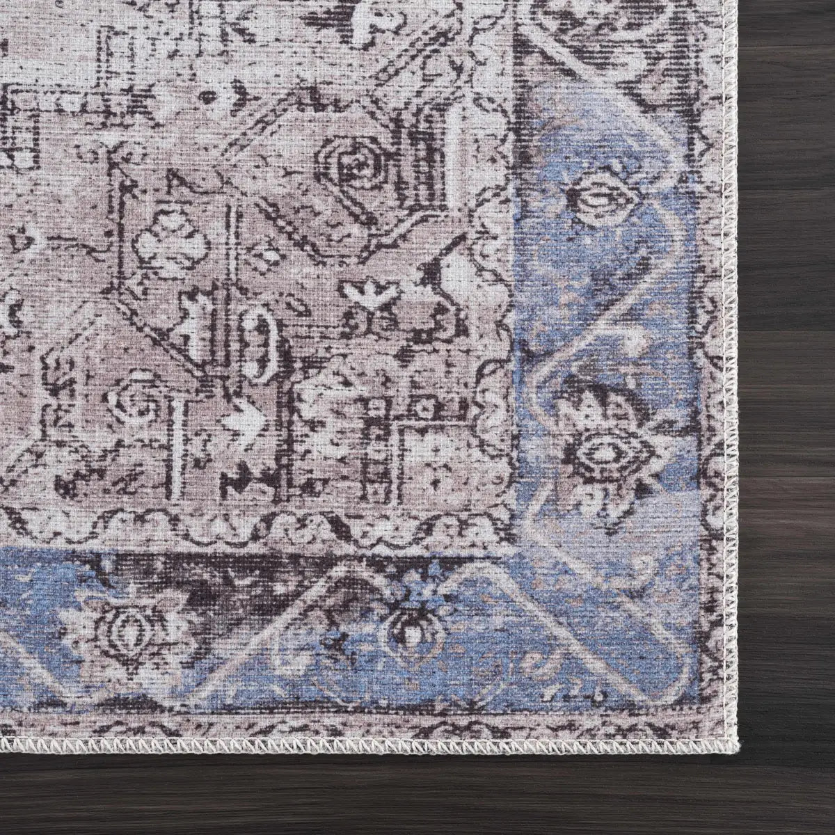 Rosman Blue&Beige Washable Area Rug - * 2’ x 2’11’’ Rectangle - Boutique Rugs