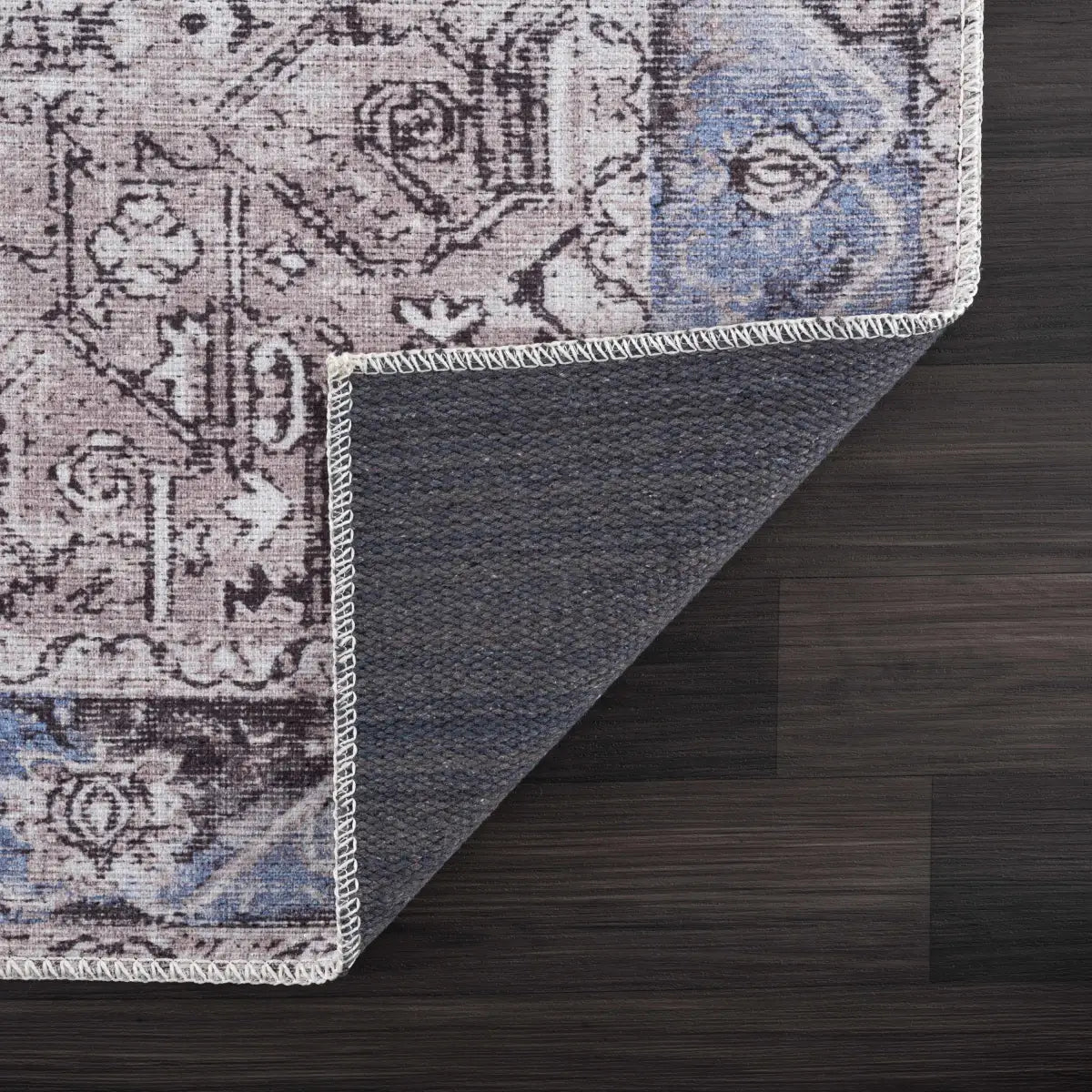 Rosman Blue&Beige Washable Area Rug - Boutique Rugs