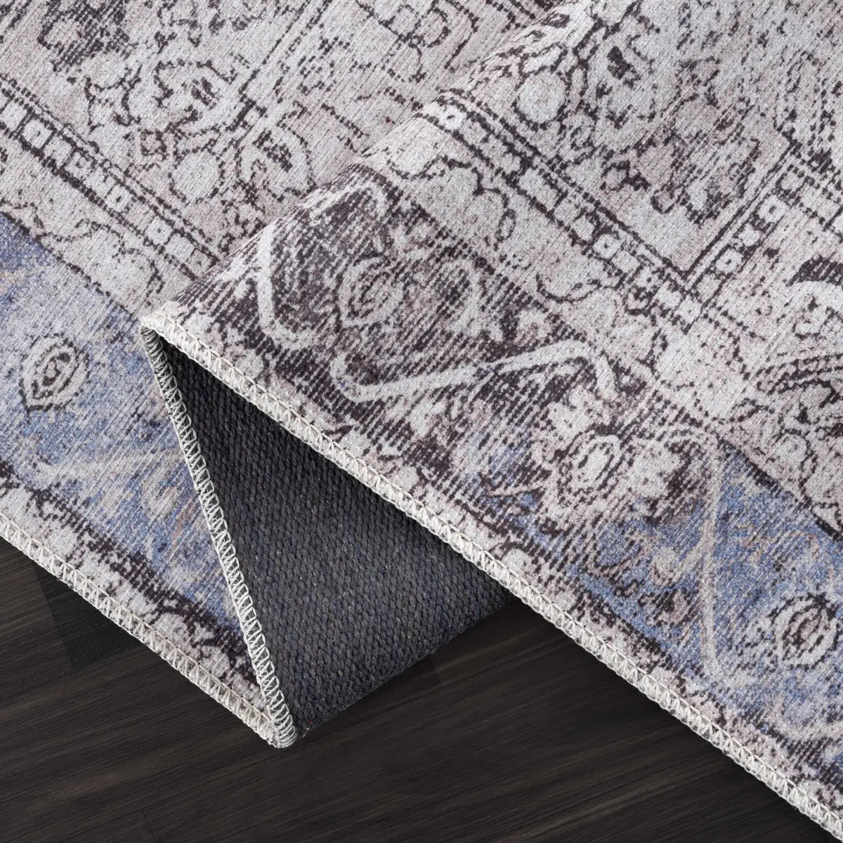 Rosman Blue&Beige Washable Area Rug - Boutique Rugs