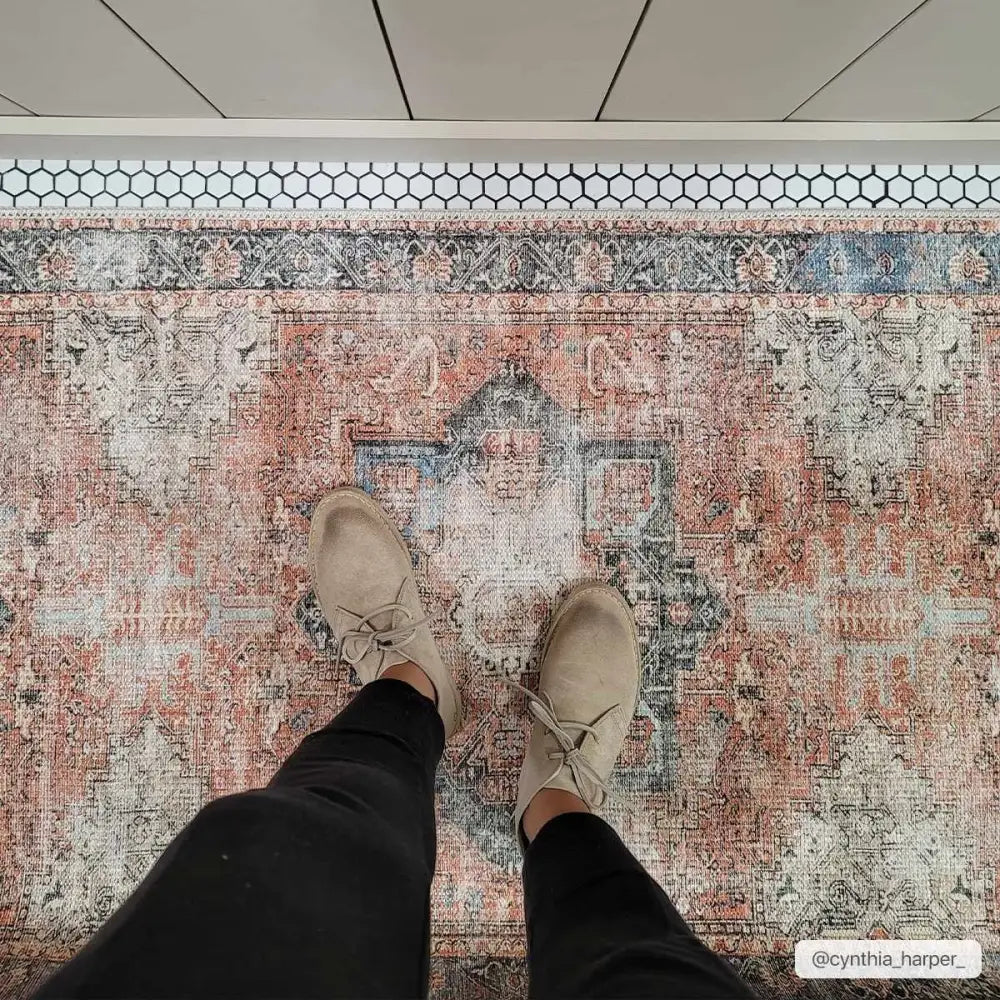 Rosman Distressed Washable Rug - Boutique Rugs