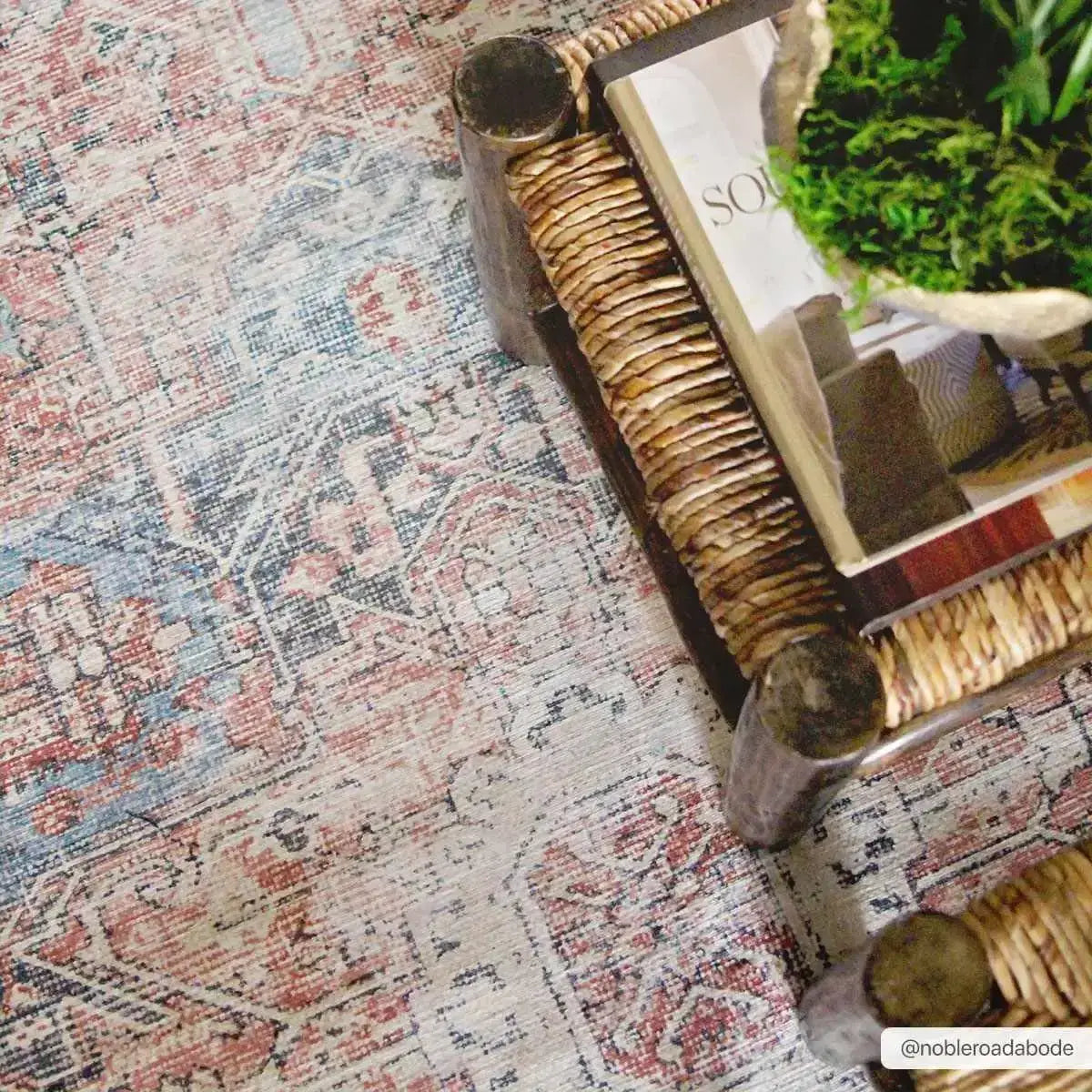 Rosman Distressed Washable Rug - Boutique Rugs