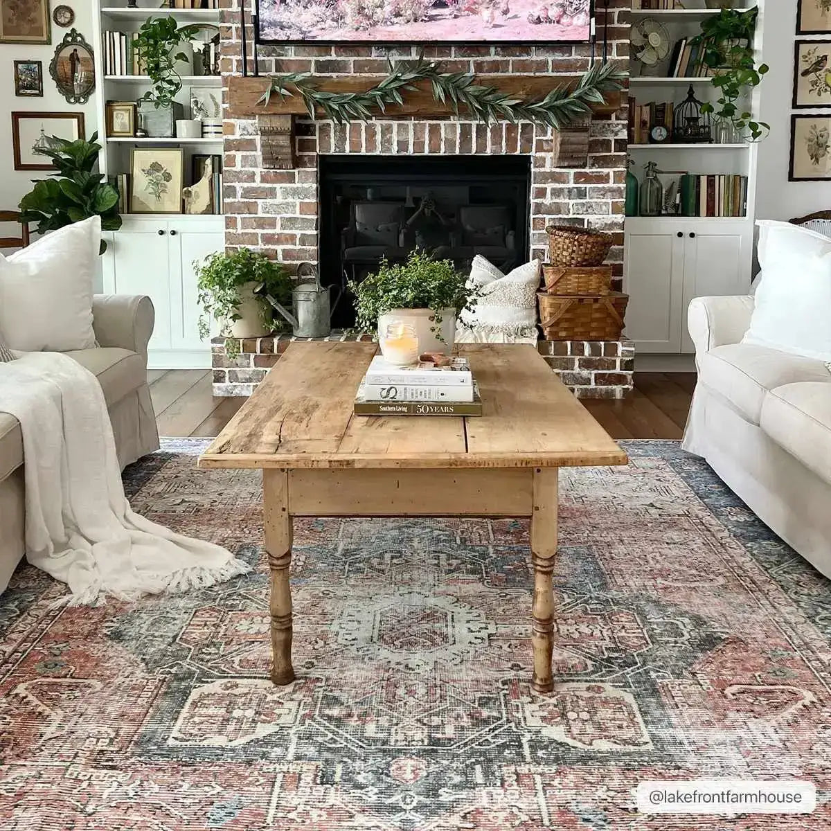 Rosman Distressed Washable Rug - Boutique Rugs