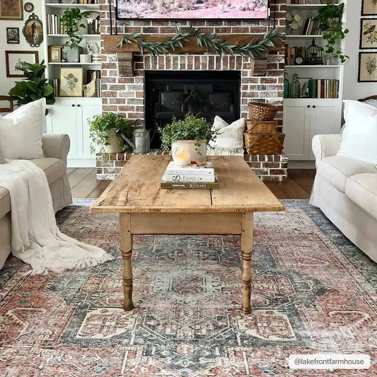 Rosman Distressed Washable Rug - Boutique Rugs