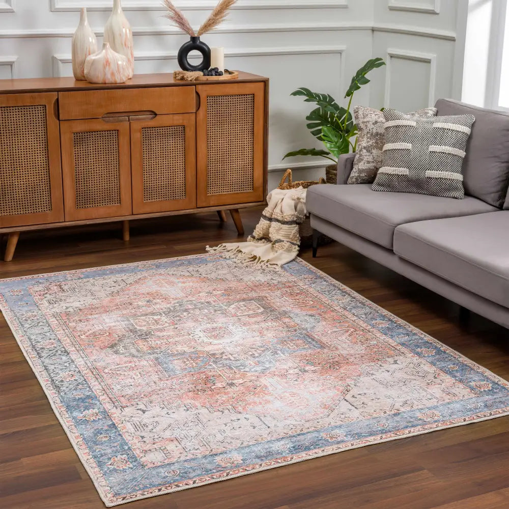 Rosman Distressed Washable Rug - Boutique Rugs