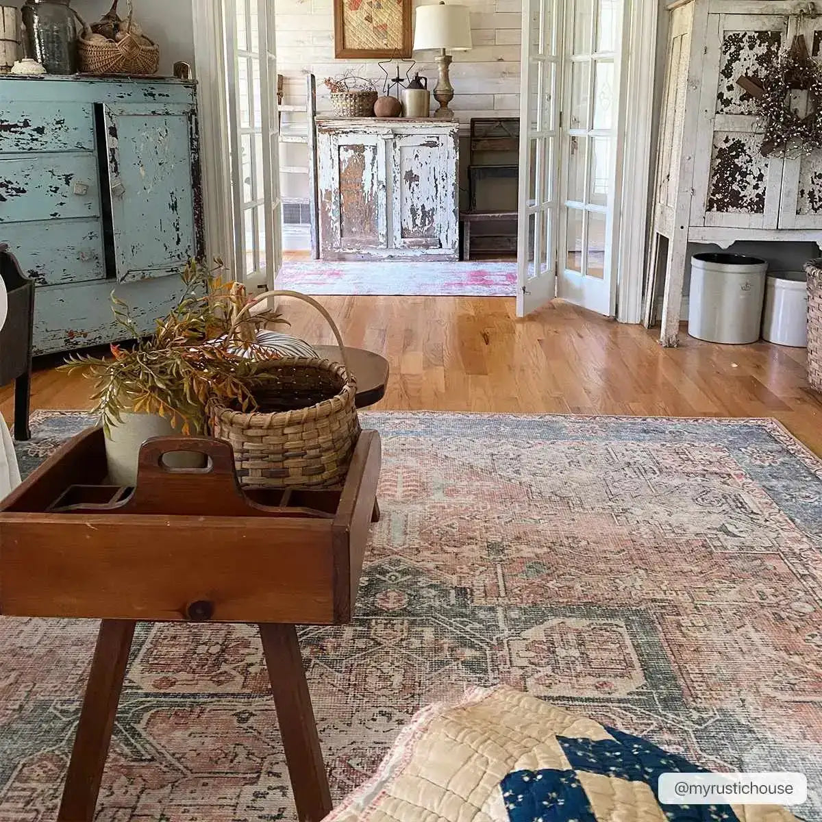 Rosman Distressed Washable Rug - Boutique Rugs