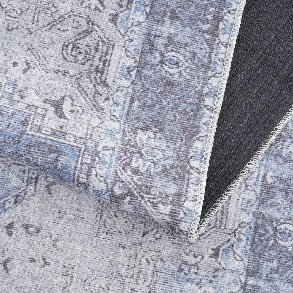 Rosman Ice Blue Washable Rug - Boutique Rugs