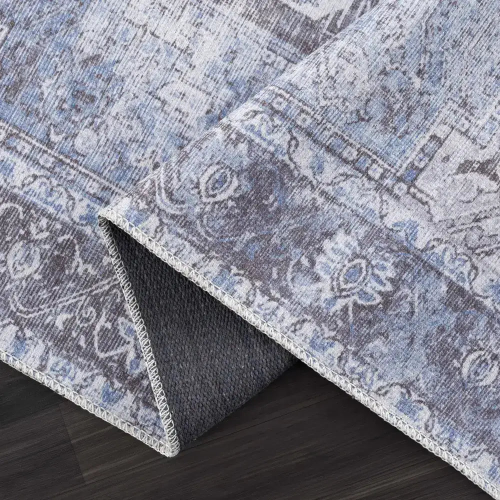 Rosman Ice Blue Washable Rug - Boutique Rugs