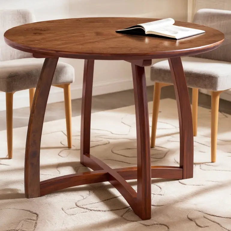 Round Dining Table - Alma 36 in Mid-Century Modern Kitchen & Dining Room - Walnut - Megsu