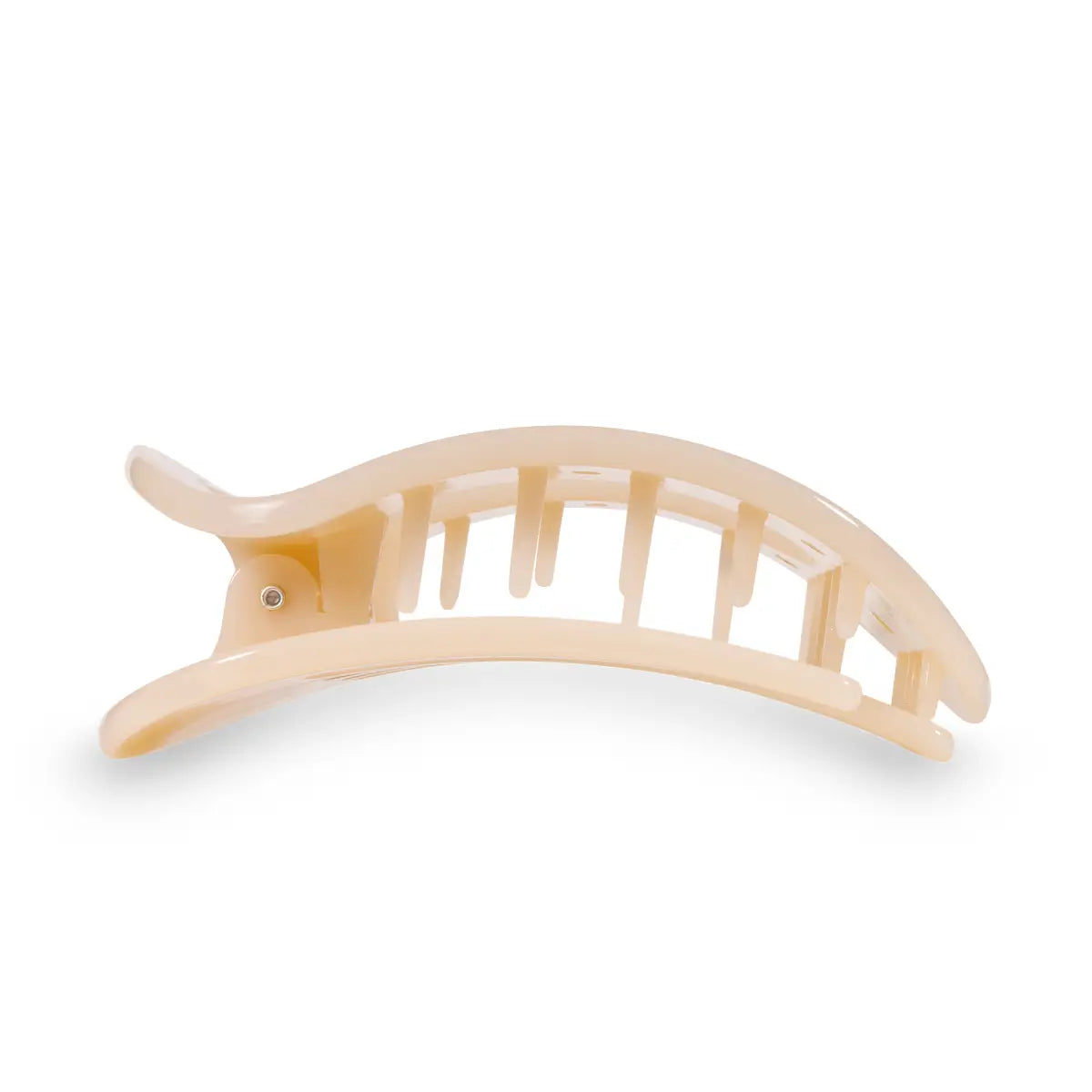 Round Flat Hair Clip - Almond Beige - Large - TELETIES