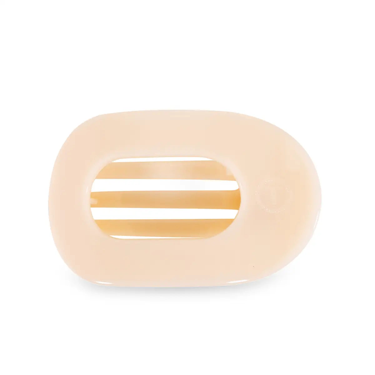 Round Flat Hair Clip - Almond Beige - Large - TELETIES