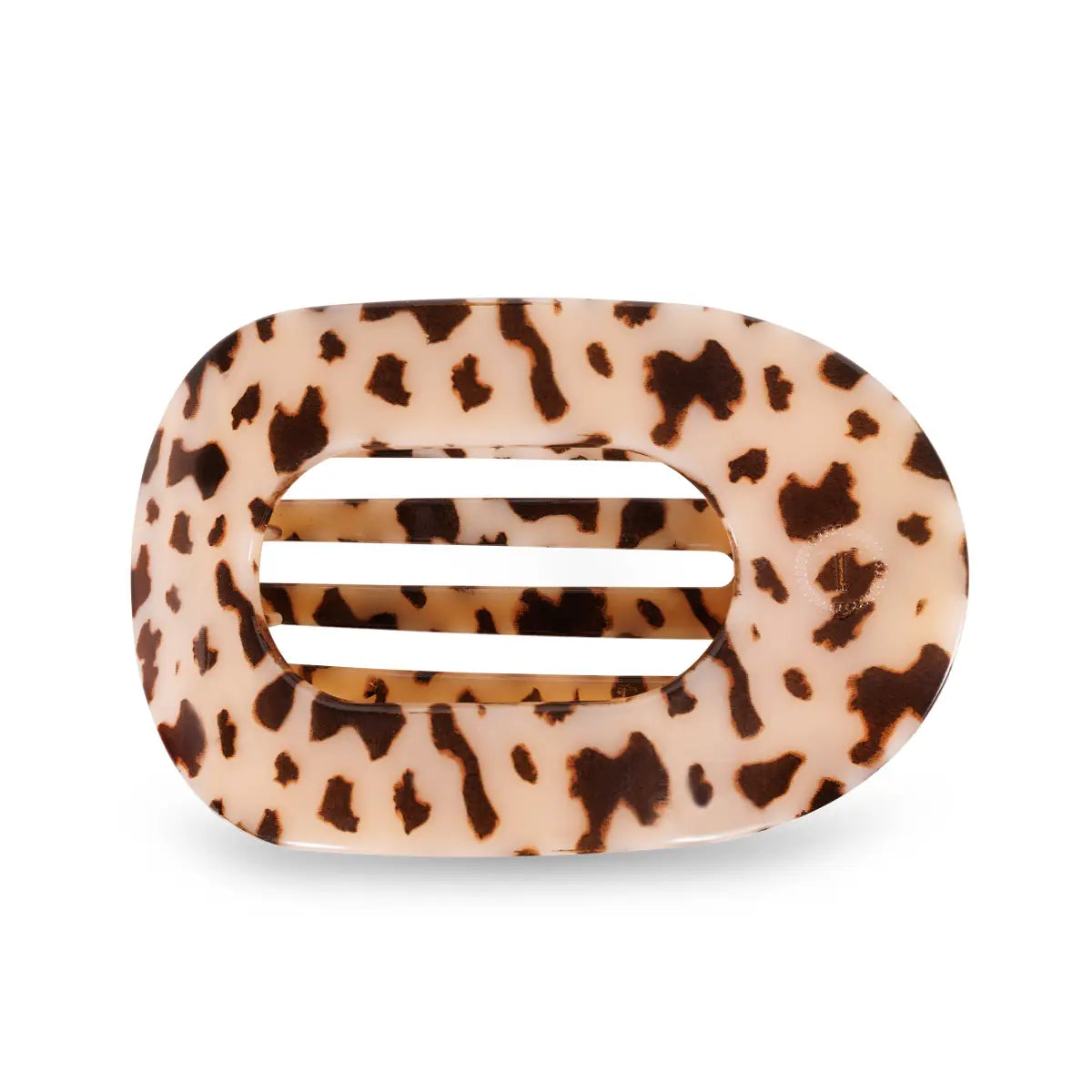 Round Flat Hair Clip - Blonde Tortoise - Large - TELETIES