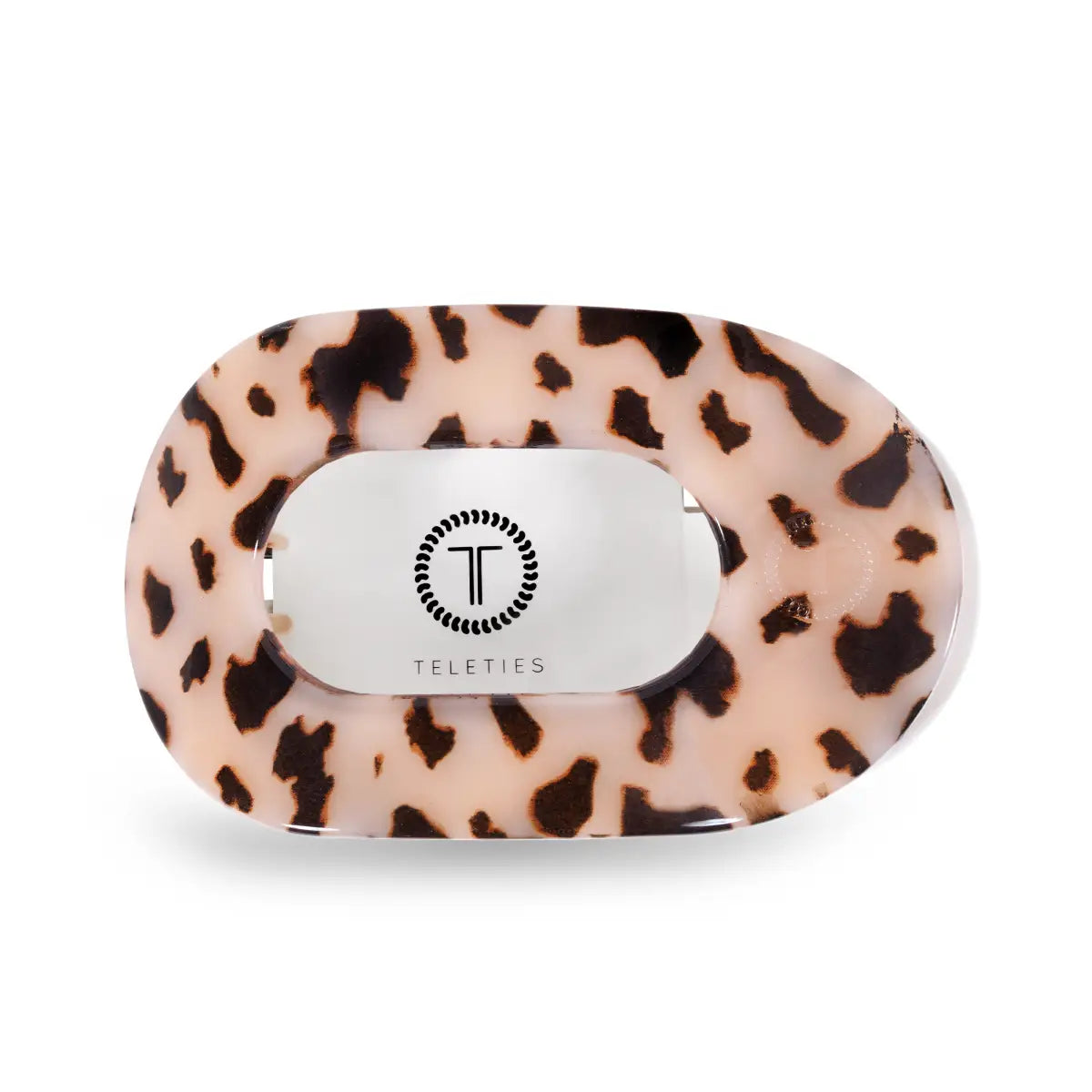 Round Flat Hair Clip - Blonde Tortoise - Large - TELETIES