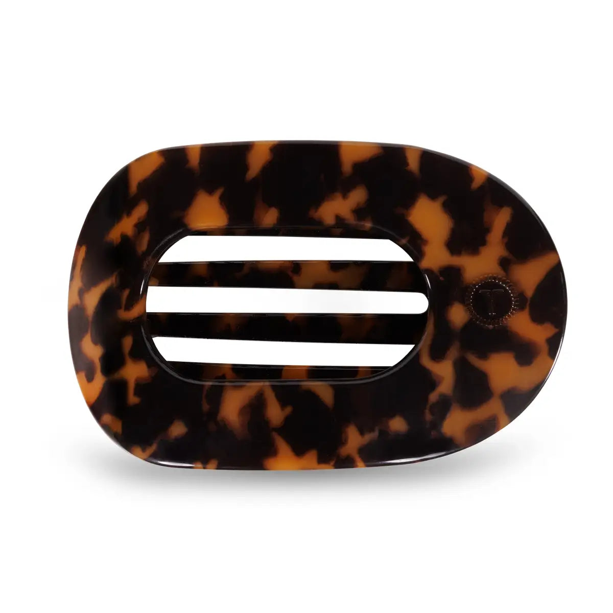 Round Flat Hair Clip - Tortoise - Large - TELETIES