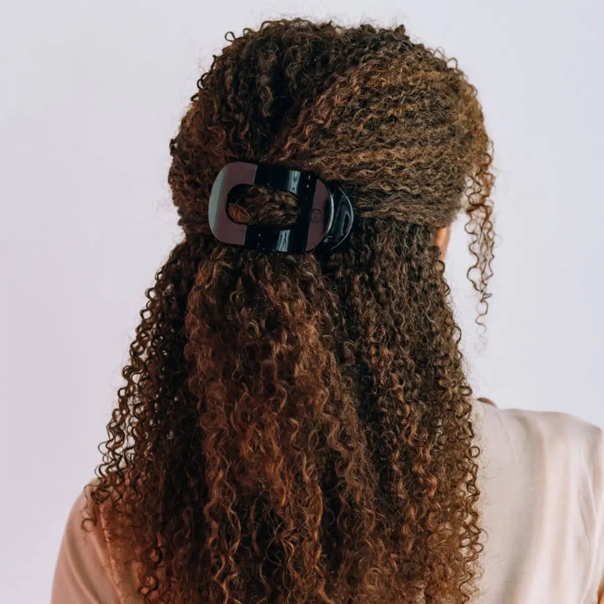 Round Flat Hair Clip - Jet Black - Medium - TELETIES