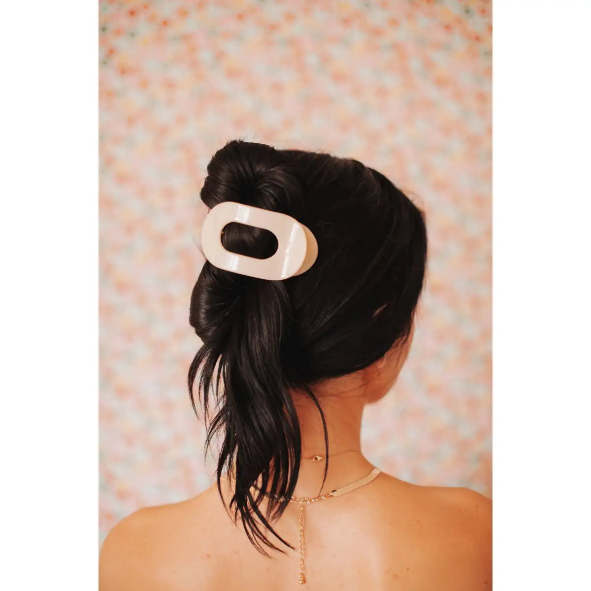 Round Flat Hair Clip - Almond Beige - Medium - TELETIES