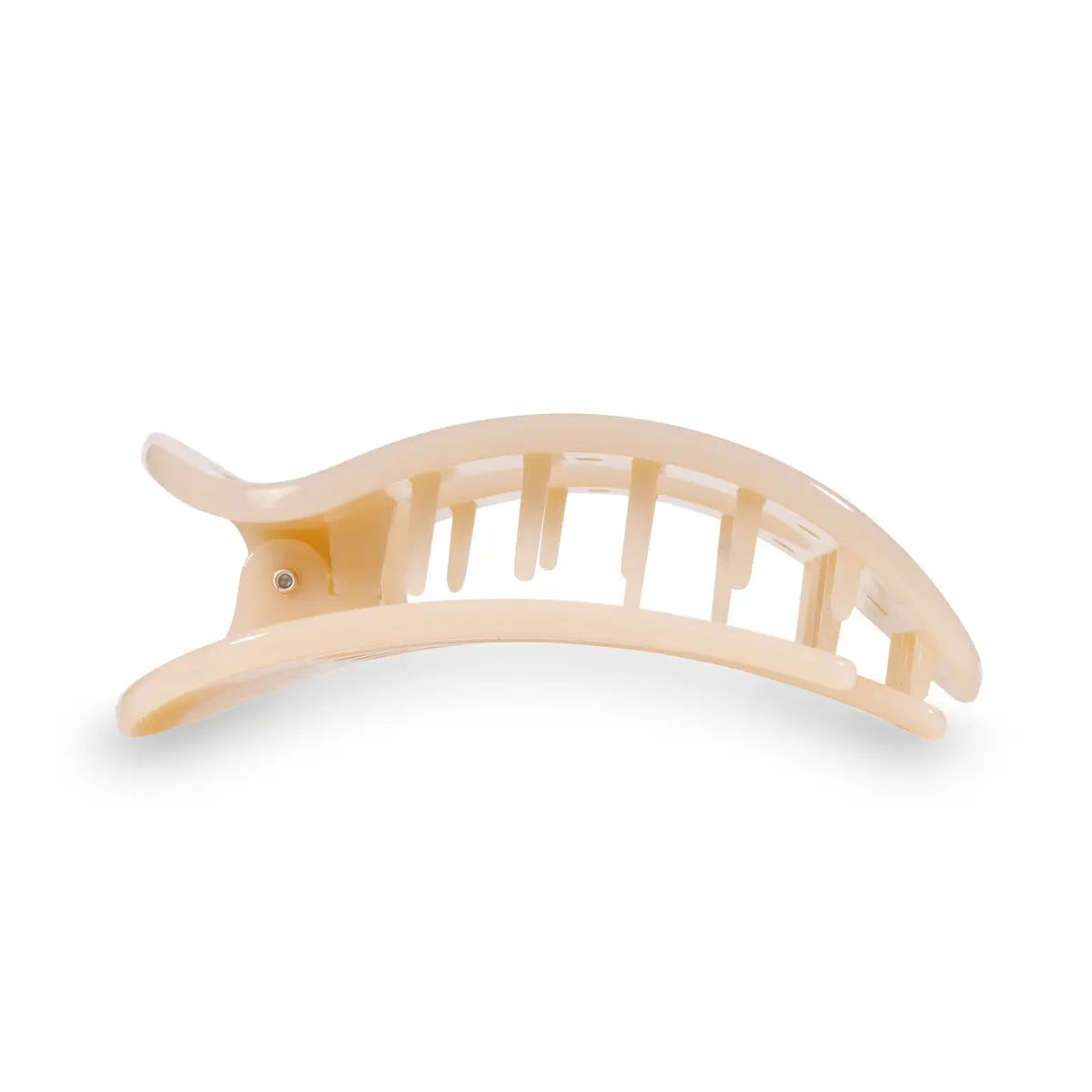 Round Flat Hair Clip - Almond Beige - Medium - TELETIES